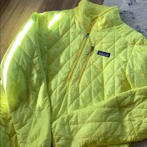 Neon Yellow Rare Patagonia Nanopuff Half Zip